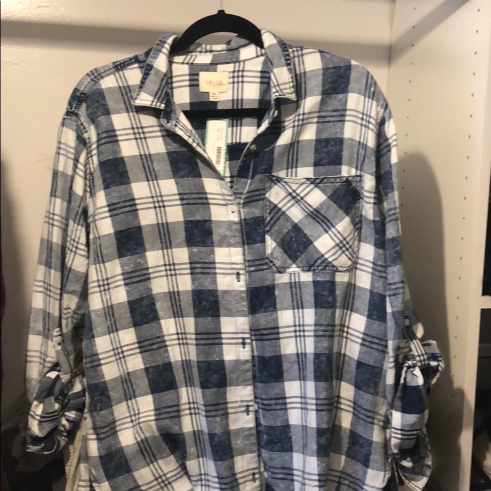 id : 23 Plaid pocket top